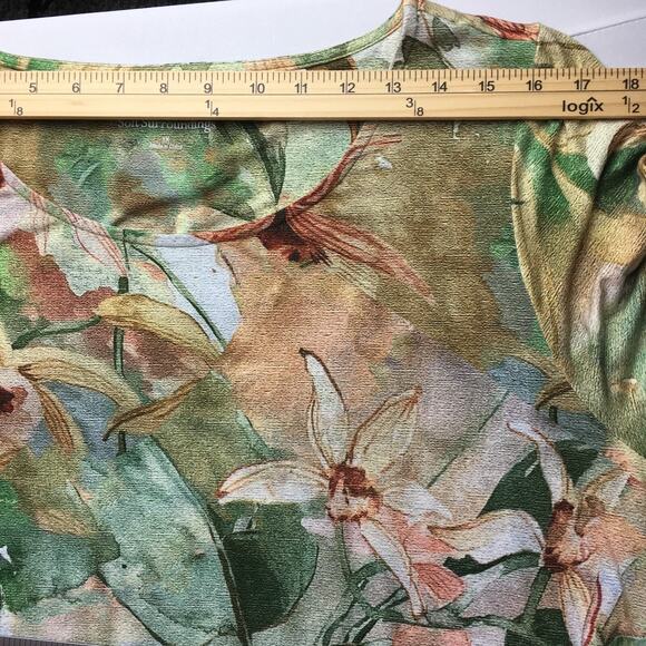 Soft Surroundings Vivienne Floral Print Paneled Colorful Maxi Dress Plus Size 1X - Picture 13 of 16